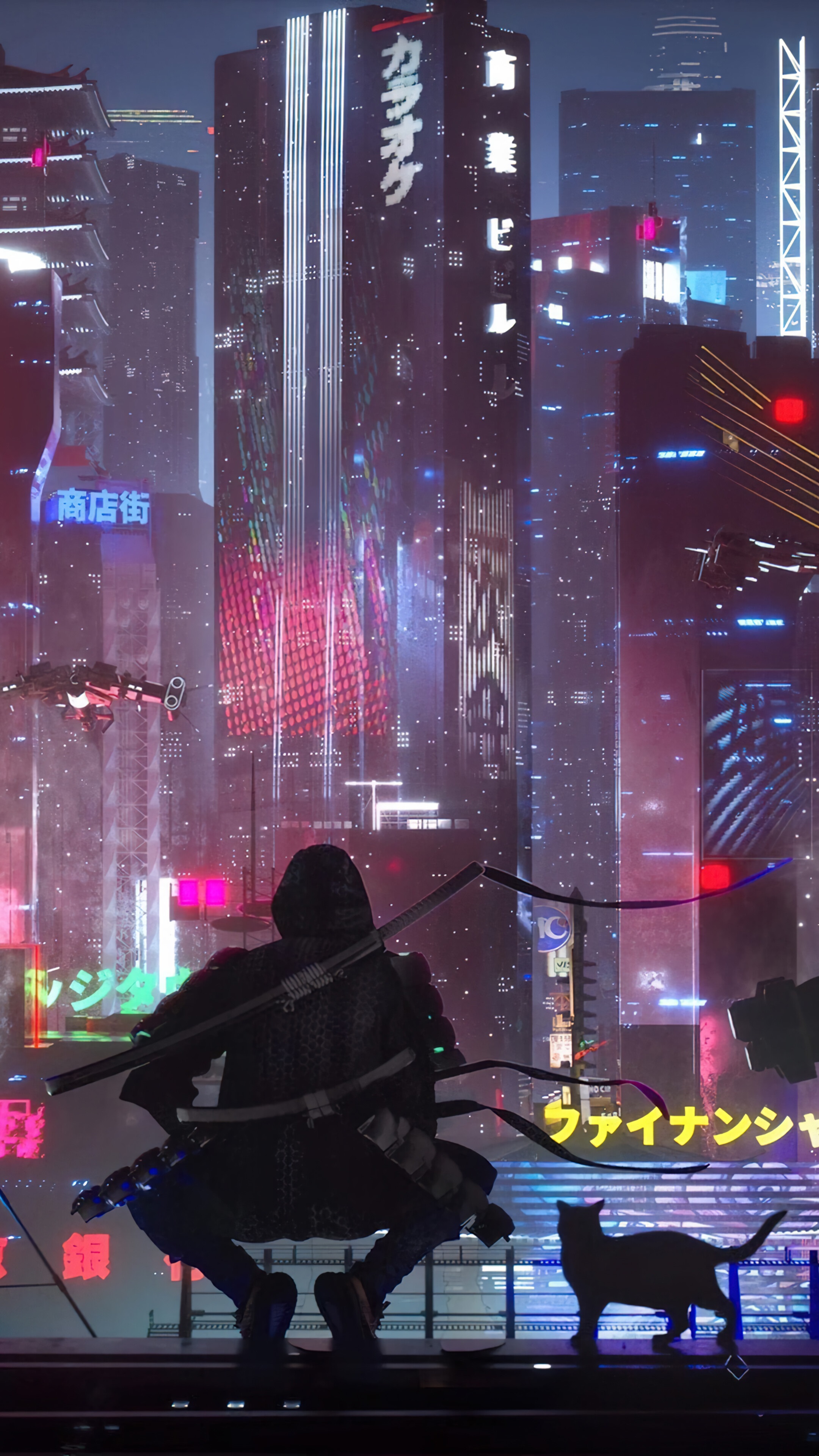 Ninja Cyberpunk Night City 4K Android Mobile Phone