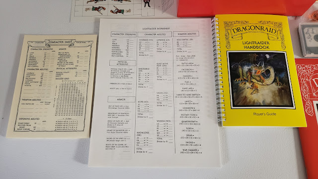 The DragonRaid RPG Box contents 2, Lightraider sheets