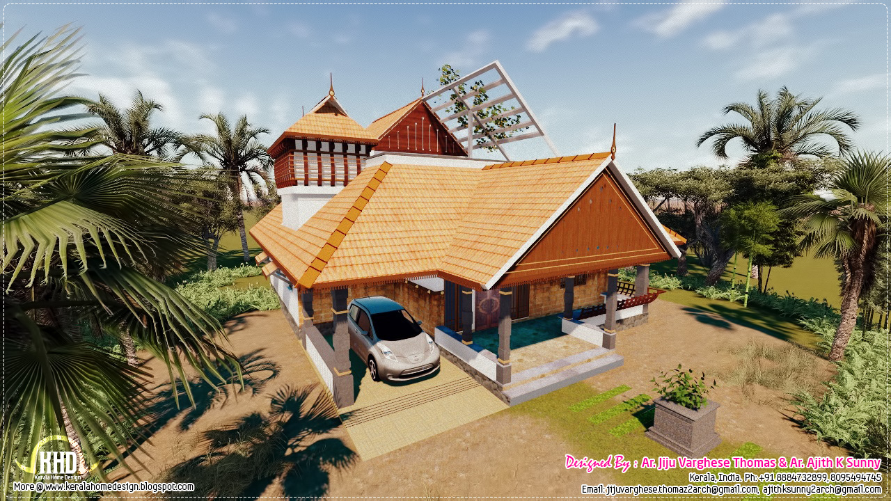 Traditional Kerala  house  in 1200 sq feet House  Design  Plans 