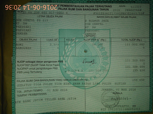 Identitas Awal dan Jenis Tanah yang akan dibeli menjadi Waqaf Produktif Muhammadiyah