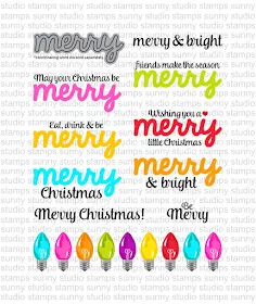 Sunny Studio Stamps: Merry Sentiments & Merry Word Die Examples
