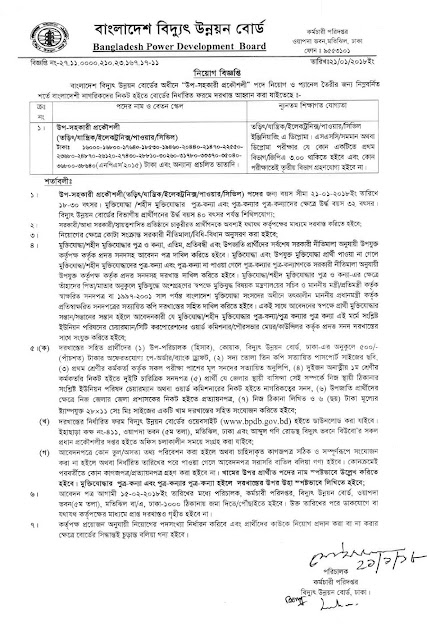 Bangladesh Power Development Board Job Circular 2018