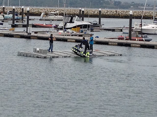 Modular drive on dock system from Versadock as used at Weymouth by Dorset Police during the 2012 Olympics games