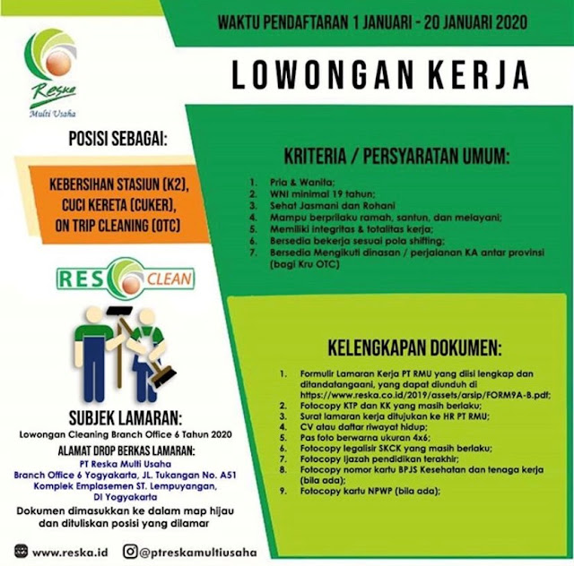 Lowongan Kerja PT Reska Multi Usaha