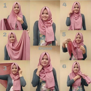 Cara memakai jilbab pashmina