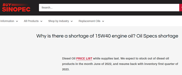 RED ALERT: Entire U.S. supply of diesel engine oil may be wiped out in 8 weeks… no more oil until 2023 due to “Force Majeure” additive chemical shortages