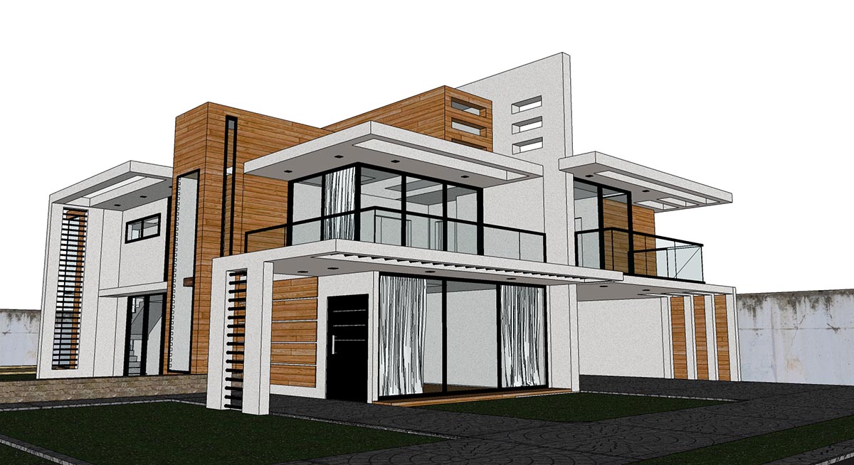  SKETCHUP  TEXTURE Free sketchup  model modern  villa 45 and 