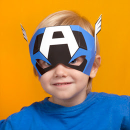 Máscara del Capitán América para imprimir gratis.