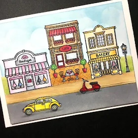 Sunny Studio Stamps: City Streets Customer Card Share by Nancy Sturtz