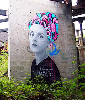 Beauty Female Faces Graffiti by One