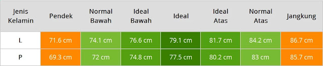 Tabel Tinggi Badan Anak Usia Satu Tahun Tiga Bulan