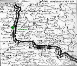 Carte : Hébuterne sur le front de l'Artois