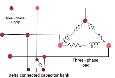 Capacitor star and delta connection