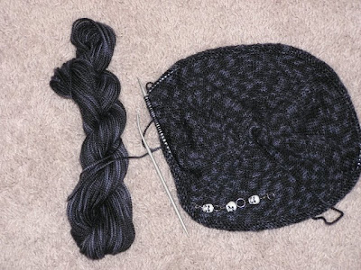 picture of a knitted tam in progress