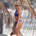 Gabby Allen in a Blue Bikini at a Beach in Tulum, Mexico