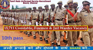 TN Police Recruitment 2017 Application 15711 Constable, SI other Posts,