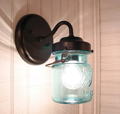 vintage mason jar sconce