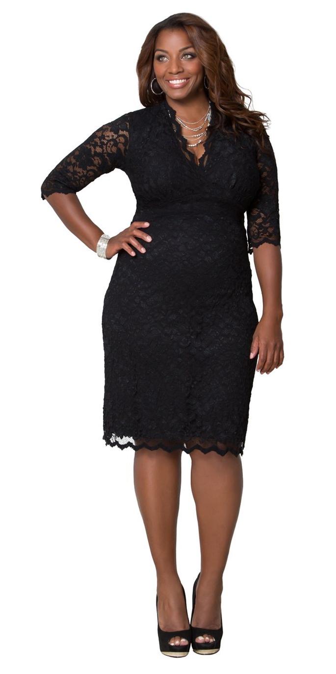 Plus Size Little Black Dress with Sleeves