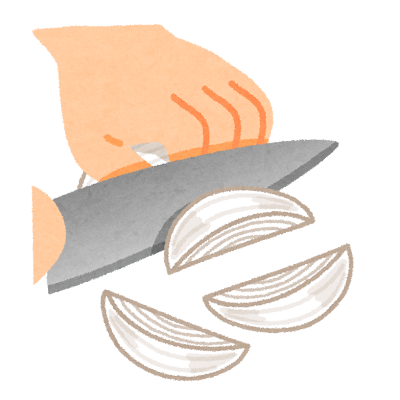 くし形切りのイラスト（野菜の切り方）