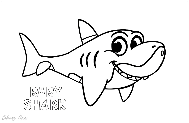 11 Baby Shark Coloring Pages Free Printable For Kids Easy And Funny Coloring Pages For Kids Free Printable