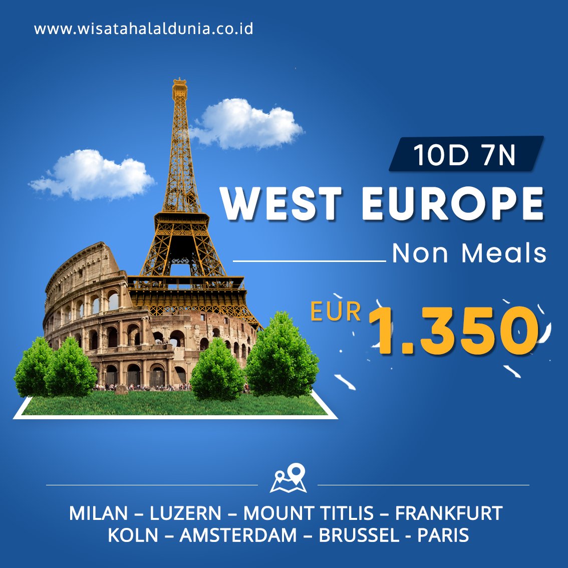  Paket  Tour  Eropa  Barat Non Meals Wisata Halal Dunia