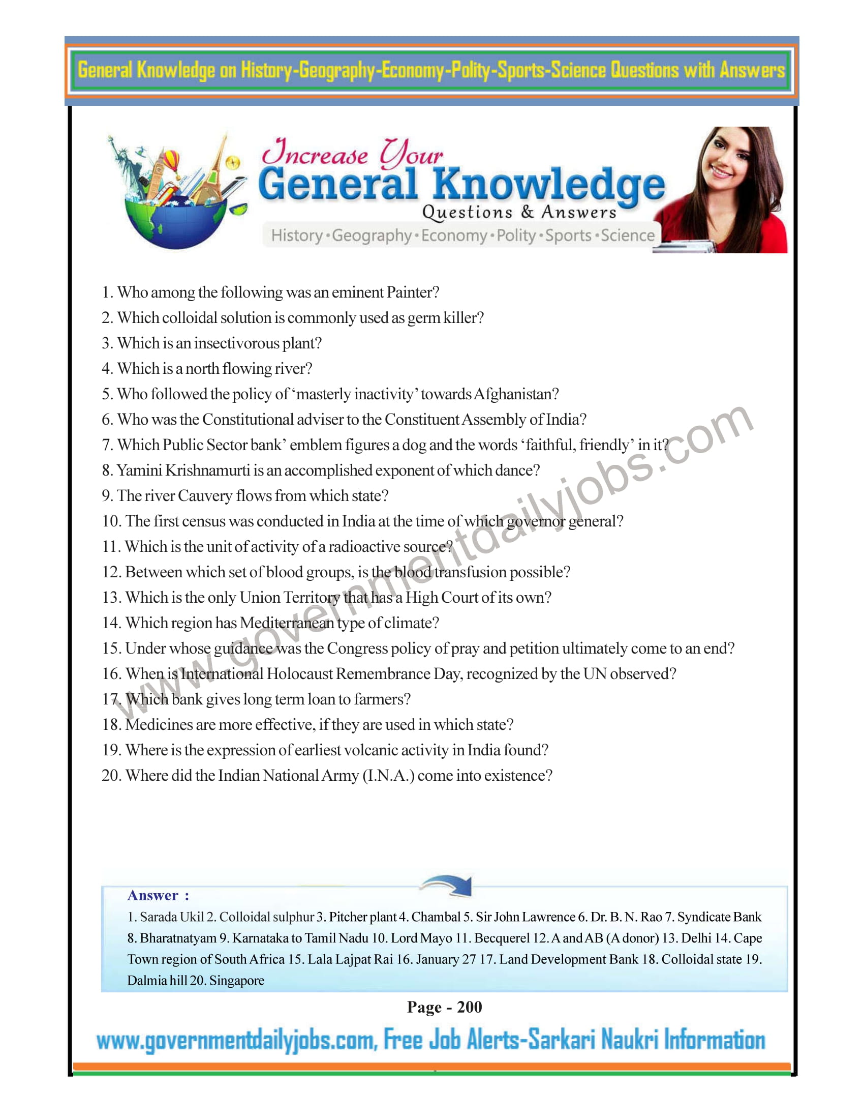 GENERAL KNOWLEDGE QUIZ WITH ANSWERS