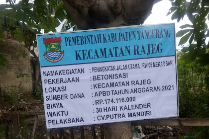 Dirasa Tidak Jelas Sumber Proyek Betonisasi Desa Meker Sari Rajeg, Fauzi Memandang Proyek Plin-plan