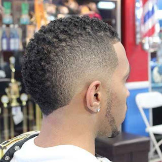 Curly Fade Short haircut for Men with Joe line