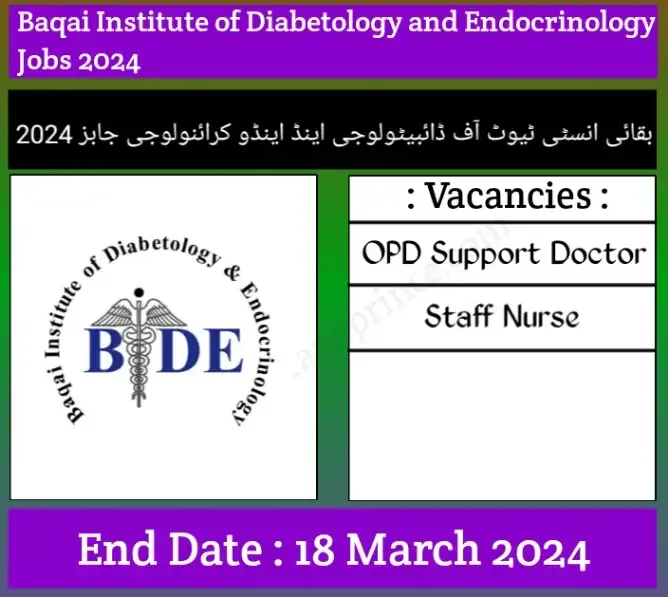 Baqai Institute of Diabetology and Endocrinology Jobs 2024