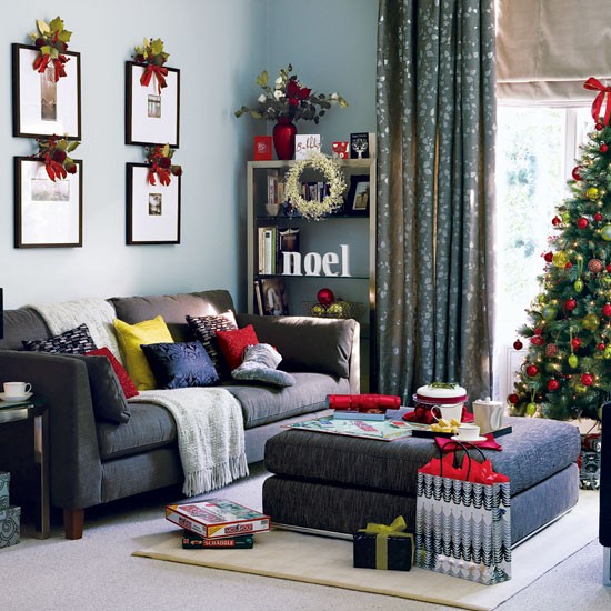 Home Interior Design: Christmas living room decorating ideas