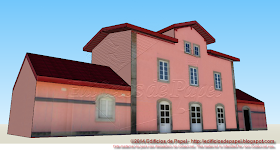 Railway station papermodel in Spain