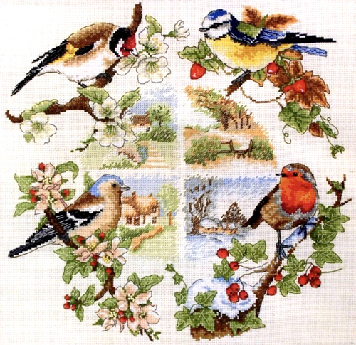 Birds 4 Seasons - Free Cross Stitch Pattern