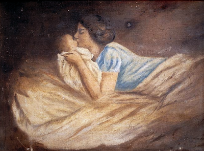 The Kiss, a painting by Maria Lora de Dalmasi