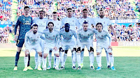 REAL MADRID C. F. Temporada 2019-20. Courtois, Militao, Kroos, Varane, Casemiro, Benzema. Carvajal, Isco, Mendy, Bale y Modric. GETAFE C. F. 0 REAL MADRID C. F. 3. 04/01/2020. Campeonato de Liga de 1ª División, jornada 19. Getafe, Madrid, estadio Coliseum Alfonso Pérez. GOLES: 0-1: 34’, David Soria en propia puerta. 0-2: 53’, Varane. 0-3: 90+6’, Modric.