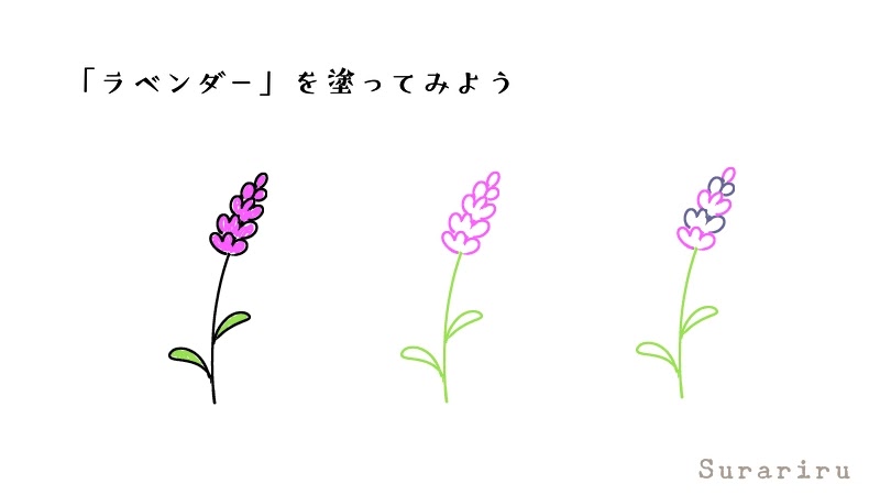 簡単なラベンダーの花のイラストの描き方 遠北ほのかのイラストサイト