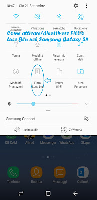 Come attivare/disattivare filtro luce blu Samsung S8: TUTORIAL