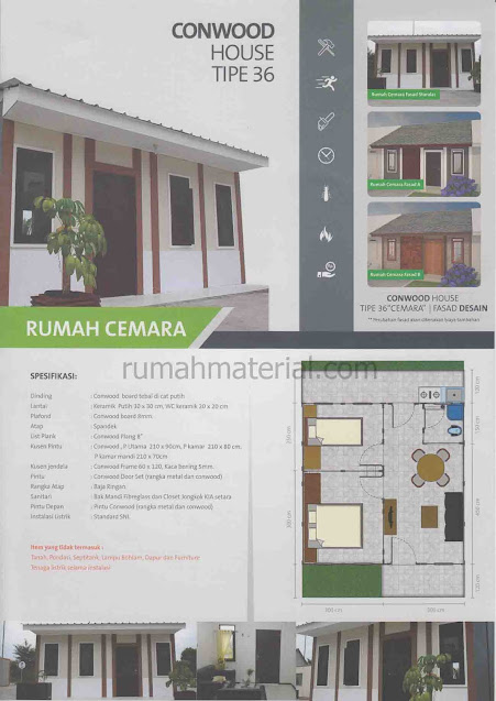 CONWOOD HOUSE tipe 36 Rumah Cemara