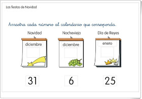 Las fechas de las fiestas de Navidad Ciencias Sociales de 1º de Primaria