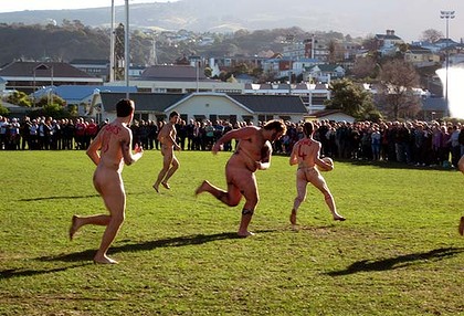 Naked rugby yes they did that