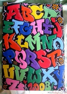 Graffiti bubble letter a-z Colorful