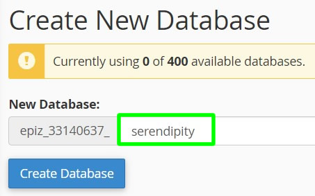 creating new database