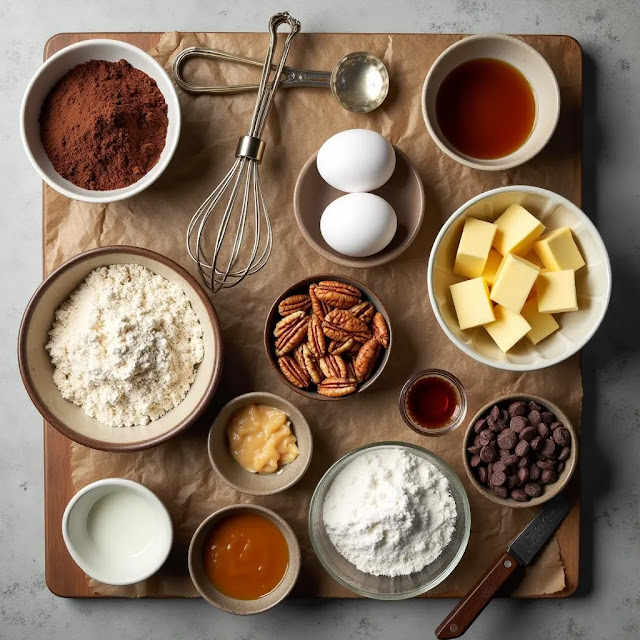 Chocolate Turtle Cookies ingredients