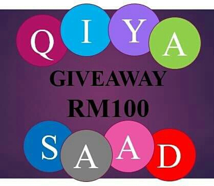 Giveaway Cash RM100 by Qiya Saad for November 2017.