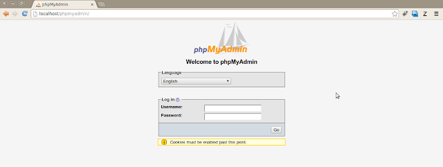 Tampilan phpmyadmin