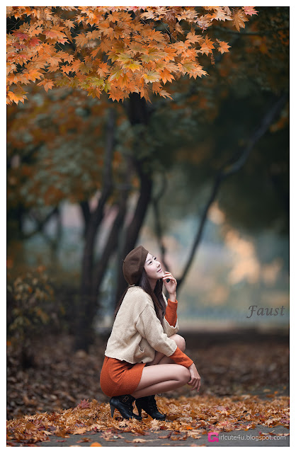 Park-Hyun-Sun-Autumn-Orange-Dress-05-very cute asian girl-girlcute4u.blogspot.com