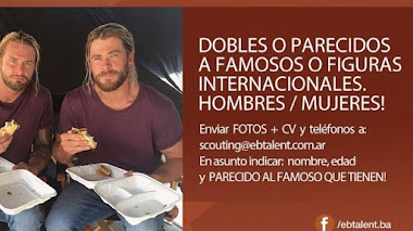 ARGENTINA: Se buscan DOBLES o PARECIDOS A FAMOSOS - figuras internacionales para COMERCIAL