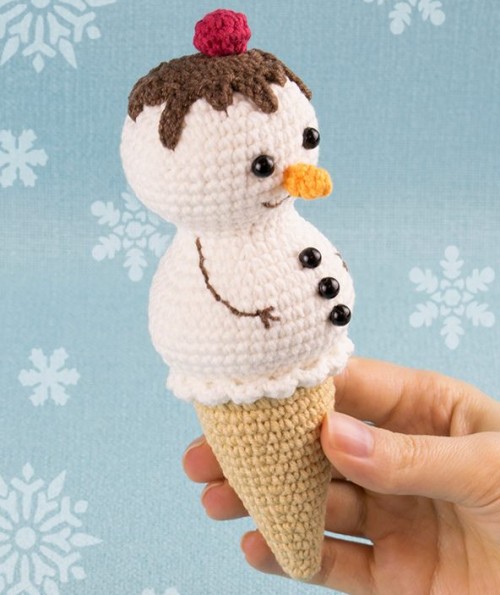 Ice Cream Snowman - Free Pattern 