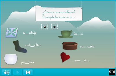 http://www.primerodecarlos.com/SEGUNDO_PRIMARIA/febrero/tema4/actividades/lengua/z_c_sm/player.swf