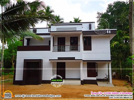 Modern finished house front view