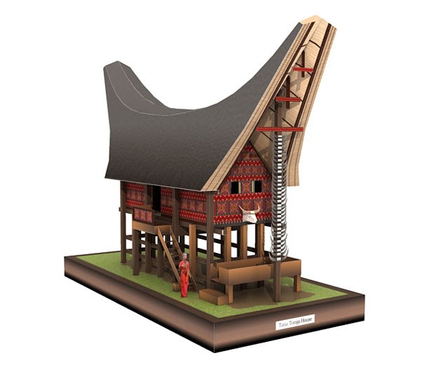 Toraja House Papercraft (Tongkonan) | Papercraft Paradise | PaperCrafts